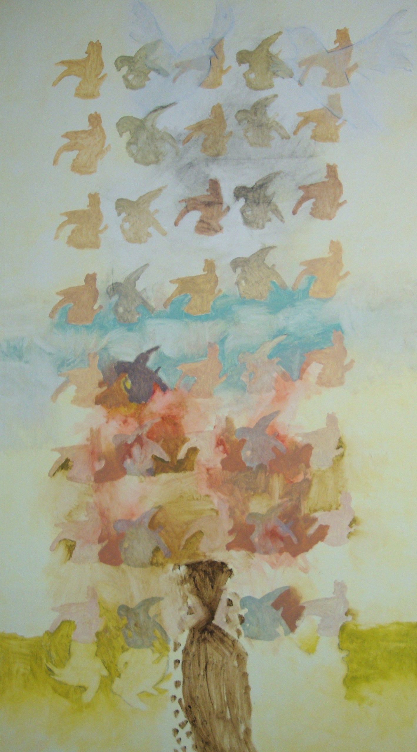 Dog Walk in Spring 53" x 30" oil on canvas